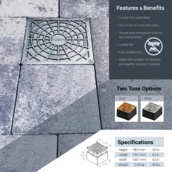 Sinnnov DRAIN GRATES Sinnov Premium Universal Paver Drain Sewer Cleanout Fits 3 & 4" Inch Pipe - Silver