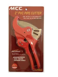 MCC USA INDUSTRIAL ACCESSORIES MCC VC-0363 - PVC, CPVC Pipe Cutter 2'' (up To 2-1/2 Inches) One Hand, Quick Release - Contractor Grade