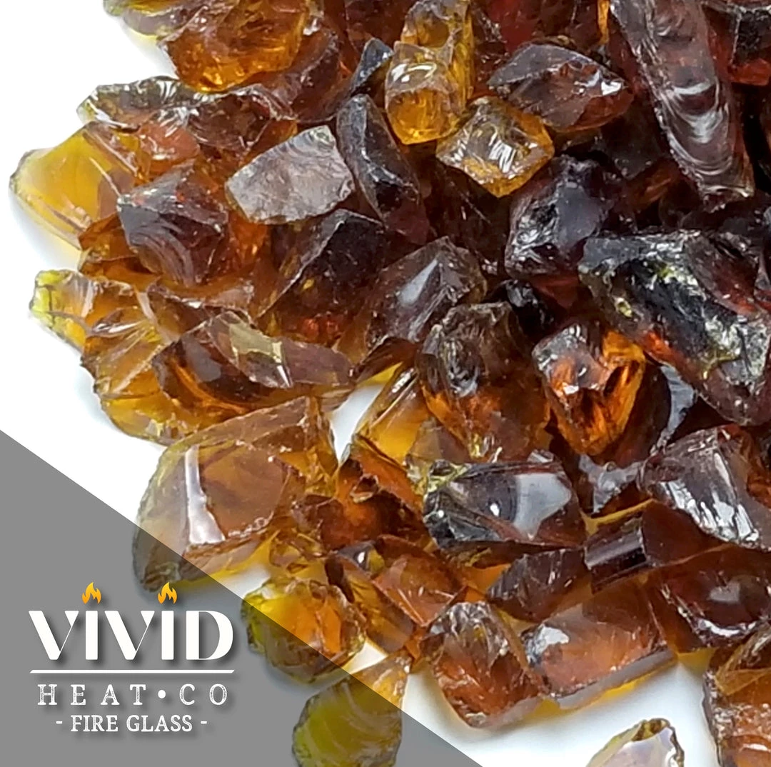 ONE STOP OUTDOOR VIVID Heat - Vibrant Luster "Amber" 1/2" - 3/4" Large Rough Gem Size, (Price By The Pound) - Tempered Fire Glass Rock For Fireplace And Fire Pit 5 ONE STOP OUTDOOR VIVID Heat - Vibrant Luster "Amber" 1/2" - 3/4" Large Rough Gem Size, (Price By The Pound) - Tempered Fire Glass Rock For Fireplace And Fire Pit