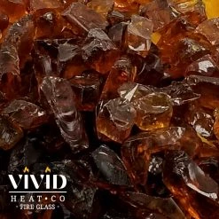 ONE STOP OUTDOOR VIVID Heat - Vibrant Luster "Amber" 1/4" Rough Crushed Gem Style, (Price By The Pound) - Tempered Fire Glass Rock For Fireplace And Fire Pit 13 ONE STOP OUTDOOR VIVID Heat - Vibrant Luster