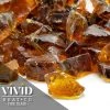ONE STOP OUTDOOR VIVID Heat - Vibrant Luster "Amber" 1/4" Rough Crushed Gem Style, (Price By The Pound) - Tempered Fire Glass Rock For Fireplace And Fire Pit