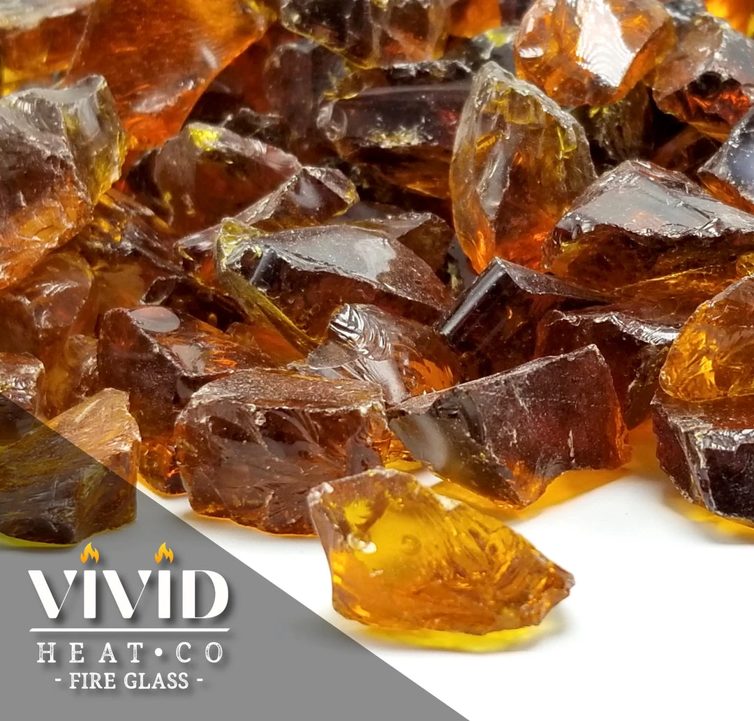 ONE STOP OUTDOOR VIVID Heat - Vibrant Luster "Amber" 1/4" Rough Crushed Gem Style, (Price By The Pound) - Tempered Fire Glass Rock For Fireplace And Fire Pit 1 ONE STOP OUTDOOR VIVID Heat - Vibrant Luster "Amber" 1/4" Rough Crushed Gem Style, (Price By The Pound) - Tempered Fire Glass Rock For Fireplace And Fire Pit