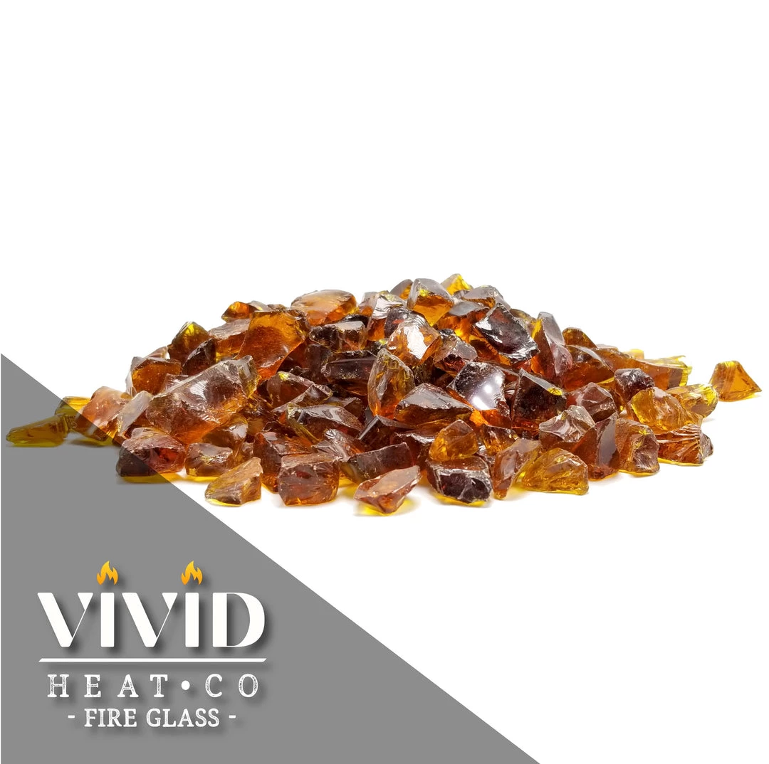 ONE STOP OUTDOOR VIVID Heat - Vibrant Luster "Amber" 1/4" Rough Crushed Gem Style, (Price By The Pound) - Tempered Fire Glass Rock For Fireplace And Fire Pit 2 ONE STOP OUTDOOR VIVID Heat - Vibrant Luster "Amber" 1/4" Rough Crushed Gem Style, (Price By The Pound) - Tempered Fire Glass Rock For Fireplace And Fire Pit