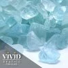 ONE STOP OUTDOOR VIVID Heat - Glacier Ice Aqua Clear 1/2" - 3/4" Large Crushed Fire Glass For Fireplace & Fire Pit