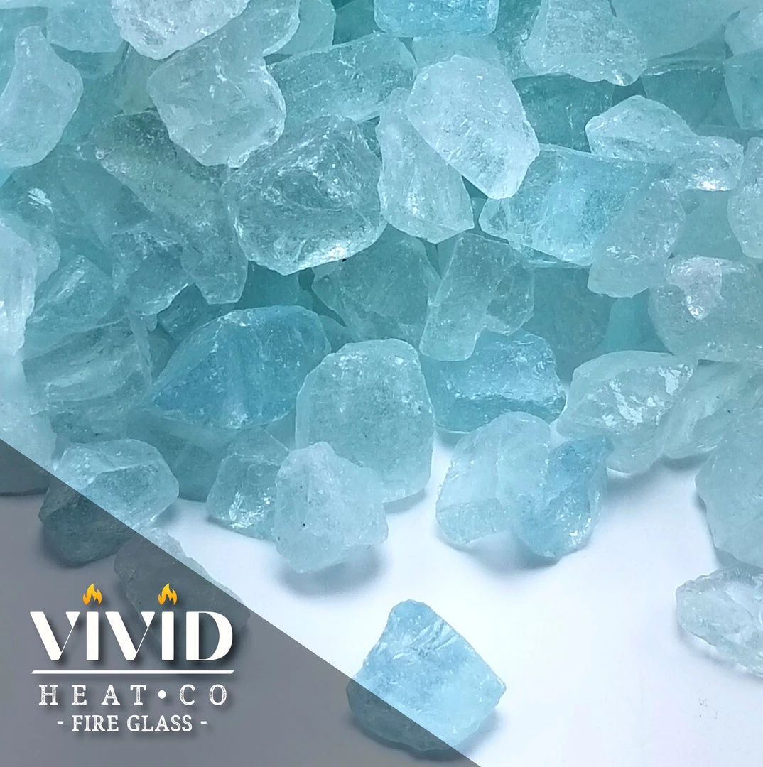 ONE STOP OUTDOOR VIVID Heat - "Glacier Ice Aqua" 1/4" - Tempered Fire Glass Rock Fireplace & Fire Pit 4 ONE STOP OUTDOOR VIVID Heat - "Glacier Ice Aqua" 1/4" - Tempered Fire Glass Rock Fireplace & Fire Pit