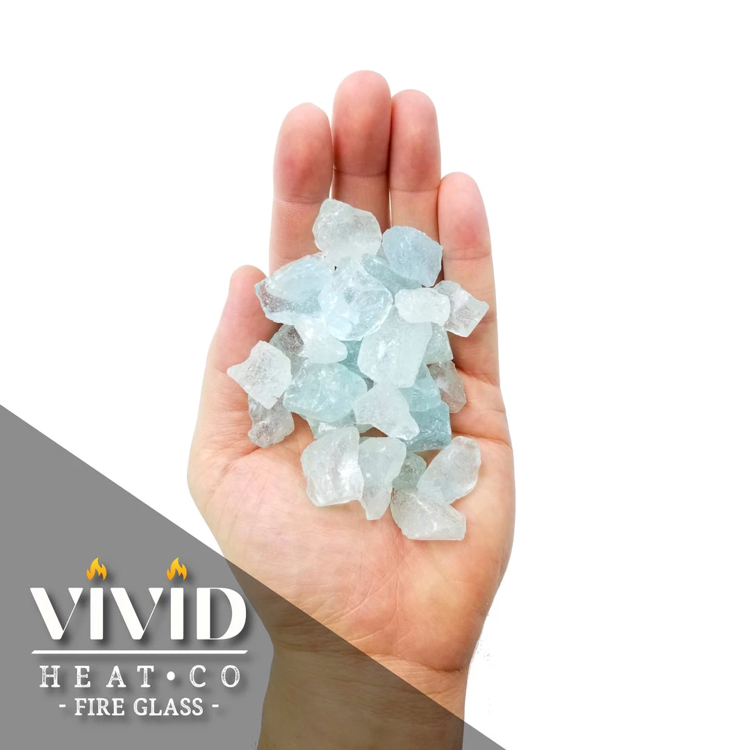 ONE STOP OUTDOOR VIVID Heat - "Glacier Ice Aqua" 1/4" - Tempered Fire Glass Rock Fireplace & Fire Pit 2 ONE STOP OUTDOOR VIVID Heat - "Glacier Ice Aqua" 1/4" - Tempered Fire Glass Rock Fireplace & Fire Pit