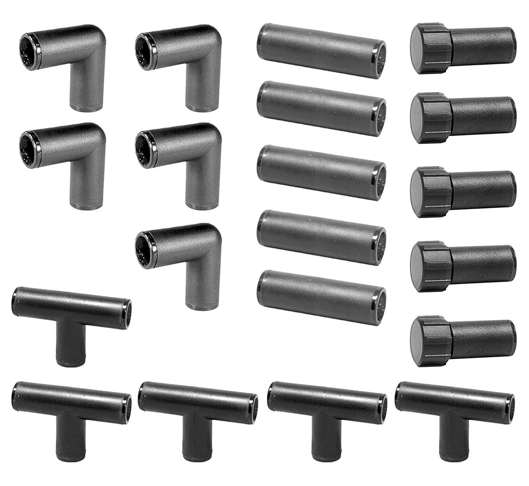DIG DRIP IRRIGATION (20 Piece) 1/2" Barb Compression Drip Fittings Kit Tee, Coupling, Elbow & Ends (Black) 1 DIG DRIP IRRIGATION (20 Piece) 1/2" Barb Compression Drip Fittings Kit Tee, Coupling, Elbow & Ends (Black)
