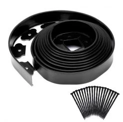 ONE STOP OUTDOOR Instant Edging - Black 20ft Premium No Dig Yard Edging Kit, For Landscaping, And Flower Gardens - 2" High