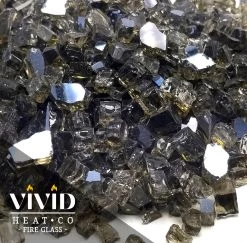 ONE STOP OUTDOOR 10lbs 1/2" Metallic Bronze - Tempered Reflective Fire Glass Rock For Fireplace & Fire Pit