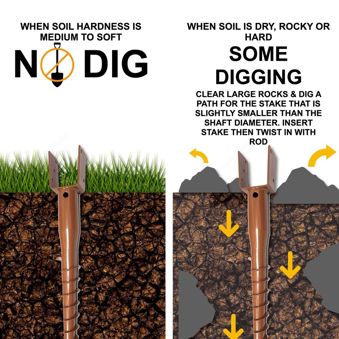 ONE STOP OUTDOOR REBAR & GROUND STAKES Ground Anchor U-Model Screw Post Stake - Fits Standard 4x4 (3.5" X 3.5" Inch) Secure Mailbox Posts - Brown 5 ONE STOP OUTDOOR REBAR & GROUND STAKES Ground Anchor U-Model Screw Post Stake - Fits Standard 4x4 (3.5" X 3.5" Inch) Secure Mailbox Posts - Brown