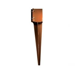 ONE STOP OUTDOOR REBAR & GROUND STAKES Fence & Mailbox Post Anchor - Metal Ground Spike - Brown 24" X 4" Inch X 4" Inch