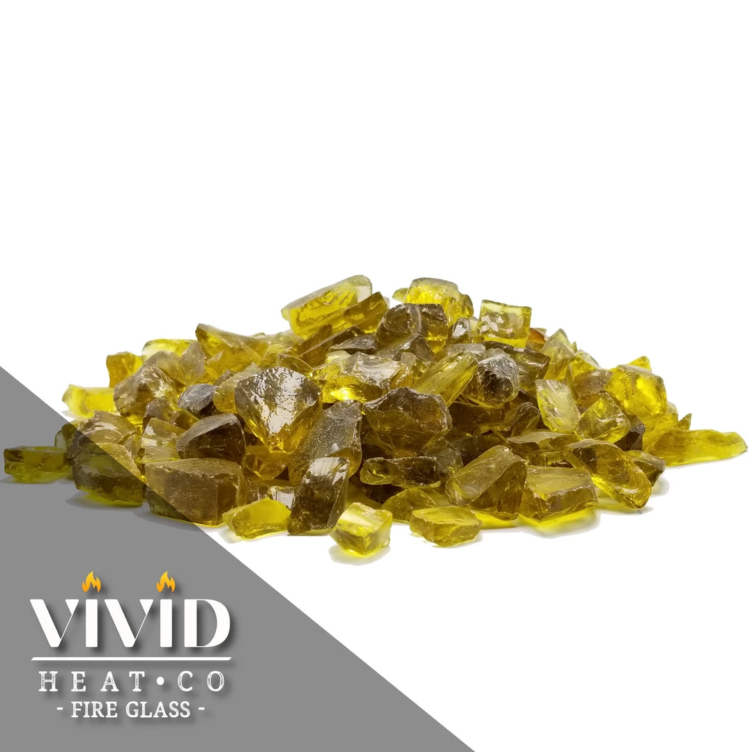 ONE STOP OUTDOOR VIVID Heat - Vibrant Luster "Ember Yellow" 1/4" Rough Crushed Gem Style, (Price By The Pound) - Tempered Fire Glass Rock For Fireplace And Fire Pit 5 ONE STOP OUTDOOR VIVID Heat - Vibrant Luster "Ember Yellow" 1/4" Rough Crushed Gem Style, (Price By The Pound) - Tempered Fire Glass Rock For Fireplace And Fire Pit