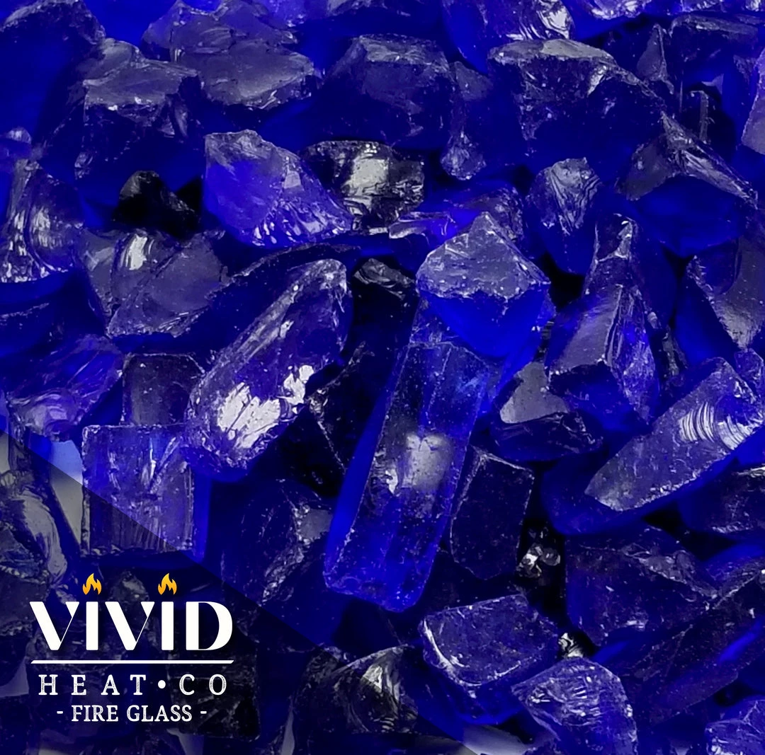 ONE STOP OUTDOOR VIVID Heat - Vibrant Luster "Cobalt Blue" 1/2" - 3/4" Large Rough Gem Size, (Price By The Pound) - Tempered Fire Glass Rock For Fireplace And Fire Pit 3 ONE STOP OUTDOOR VIVID Heat - Vibrant Luster "Cobalt Blue" 1/2" - 3/4" Large Rough Gem Size, (Price By The Pound) - Tempered Fire Glass Rock For Fireplace And Fire Pit