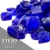 ONE STOP OUTDOOR VIVID Heat - Vibrant Luster "Cobalt Blue" 1/2" - 3/4" Large Rough Gem Size, (Price By The Pound) - Tempered Fire Glass Rock For Fireplace And Fire Pit