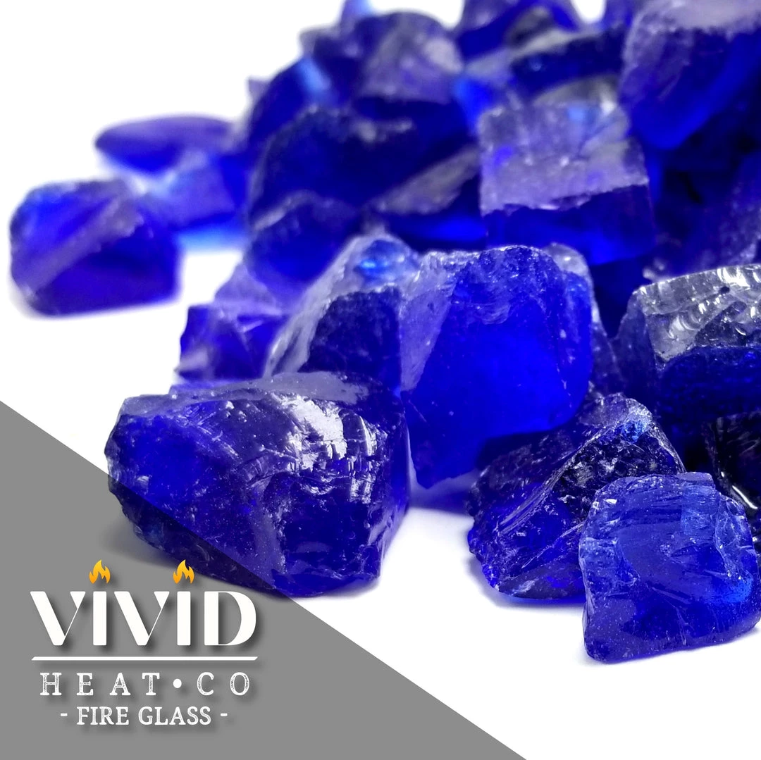 ONE STOP OUTDOOR VIVID Heat - Vibrant Luster "Cobalt Blue" 1/4" Rough Crushed Gem Style, (Price By The Pound) - Tempered Fire Glass Rock For Fireplace And Fire Pit 1 ONE STOP OUTDOOR VIVID Heat - Vibrant Luster "Cobalt Blue" 1/4" Rough Crushed Gem Style, (Price By The Pound) - Tempered Fire Glass Rock For Fireplace And Fire Pit