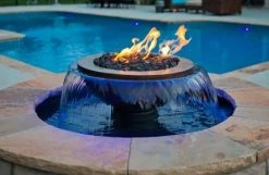 HPC Hearth Evolution 360 - Copper Fire & Water Insert Fire Pit & Waterfall Bowl & Electronic Ignition OUTDOOR FIRE
