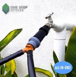 DIG Drip Irrigation Faucet Adapter Connector Kit: Connect Two Lines 1/2 Inch Tubing To Faucet Or Garden Hose