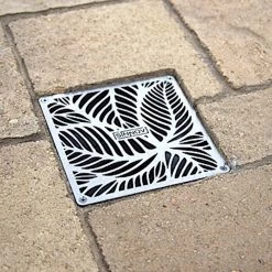 Sinnnov Sinnov Premium Universal Paver Drain Grate Fits 3 & 4" Inch Pipe - Stainless Steel Palm Design