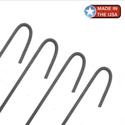 ONE STOP OUTDOOR USA Made - #3 Rebar Stakes J Hook Heavy Duty Steel Ground Anchors 12 Inch