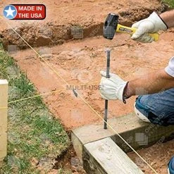 ONE STOP OUTDOOR USA Made - #3 Straight Rebar Stakes Heavy Duty Steel Ground Anchors 24 Inch