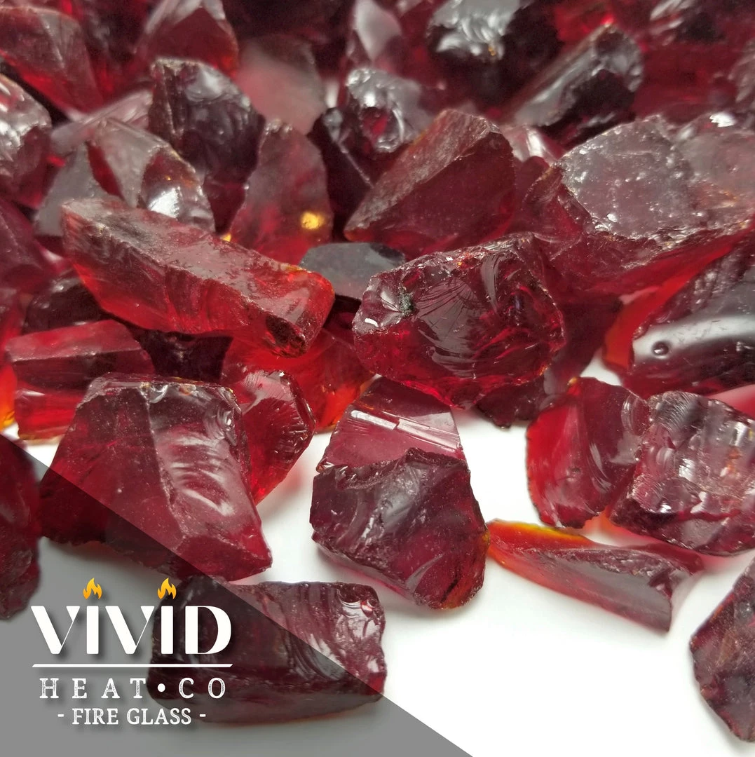 ONE STOP OUTDOOR VIVID Heat - Vibrant Luster "Ruby Red" 1/2" - 3/4" Large Rough Gem Size, (Price By The Pound) - Tempered Fire Glass Rock For Fireplace And Fire Pit 2 ONE STOP OUTDOOR VIVID Heat - Vibrant Luster "Ruby Red" 1/2" - 3/4" Large Rough Gem Size, (Price By The Pound) - Tempered Fire Glass Rock For Fireplace And Fire Pit