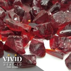 ONE STOP OUTDOOR 10lbs "Ruby Red" 1/2" - 3/4" Large - Tempered Fire Glass For Fireplace & Fire Pit
