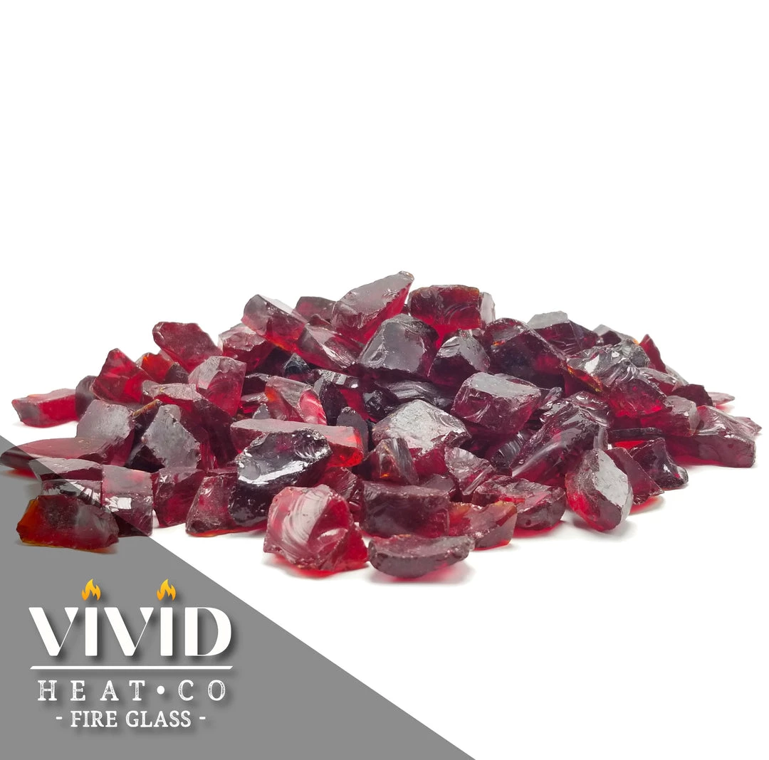 ONE STOP OUTDOOR VIVID Heat - Vibrant Luster "Ruby Red" 1/2" - 3/4" Large Rough Gem Size, (Price By The Pound) - Tempered Fire Glass Rock For Fireplace And Fire Pit 4 ONE STOP OUTDOOR VIVID Heat - Vibrant Luster "Ruby Red" 1/2" - 3/4" Large Rough Gem Size, (Price By The Pound) - Tempered Fire Glass Rock For Fireplace And Fire Pit