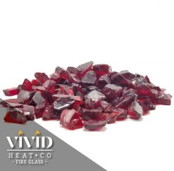 ONE STOP OUTDOOR VIVID Heat - "Ruby Red" 1/4", (Price By The Pound) Tempered Fire Glass Rock 10 ONE STOP OUTDOOR VIVID Heat -