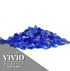 ONE STOP OUTDOOR VIVID Heat - Vibrant Luster "Ocean Blue" 1/2" - 3/4" Large Rough Gem Size, (Price By The Pound) - Tempered Fire Glass Rock For Fireplace And Fire Pit 9 ONE STOP OUTDOOR VIVID Heat - Vibrant Luster
