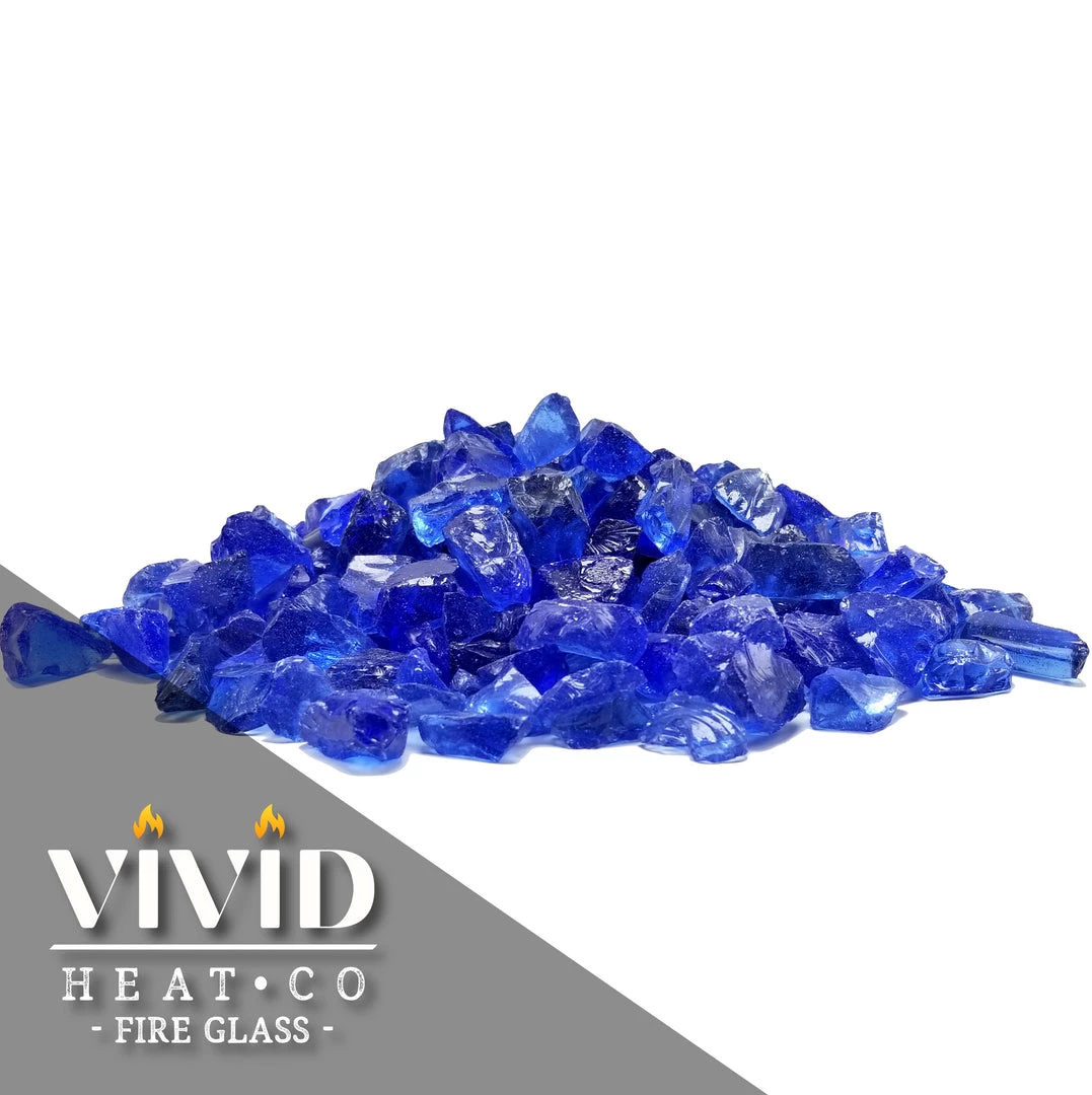 ONE STOP OUTDOOR VIVID Heat - Vibrant Luster "Ocean Blue" 1/2" - 3/4" Large Rough Gem Size, (Price By The Pound) - Tempered Fire Glass Rock For Fireplace And Fire Pit 4 ONE STOP OUTDOOR VIVID Heat - Vibrant Luster "Ocean Blue" 1/2" - 3/4" Large Rough Gem Size, (Price By The Pound) - Tempered Fire Glass Rock For Fireplace And Fire Pit