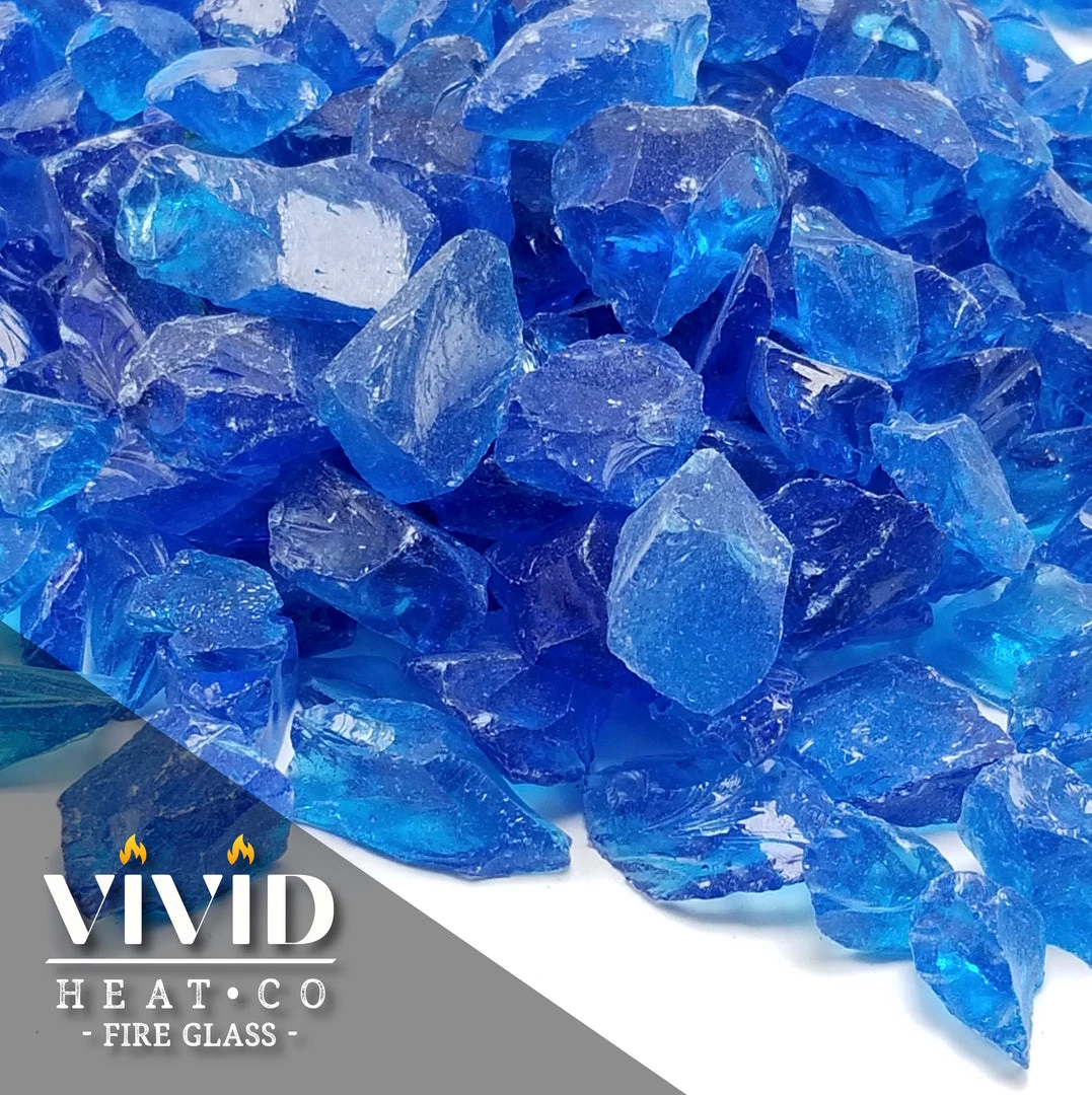 ONE STOP OUTDOOR VIVID Heat - Turquoise Blue 1/2" - 3/4" Large Crushed Fire Glass For Fireplace & Fire Pit 3 ONE STOP OUTDOOR VIVID Heat - Turquoise Blue 1/2" - 3/4" Large Crushed Fire Glass For Fireplace & Fire Pit
