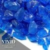 ONE STOP OUTDOOR VIVID Heat - Vibrant Luster "Turquoise Blue" 1/4" Rough Crushed Size, (Price By The Pound) - Tempered Fire Glass Rock For Fireplace And Fire Pit