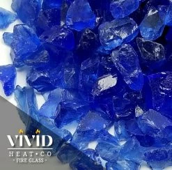 ONE STOP OUTDOOR VIVID Heat - Vibrant Luster "Ocean Blue" 1/2" - 3/4" Large Rough Gem Size, (Price By The Pound) - Tempered Fire Glass Rock For Fireplace And Fire Pit 8 ONE STOP OUTDOOR VIVID Heat - Vibrant Luster