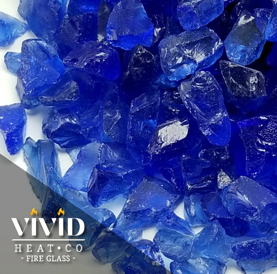 ONE STOP OUTDOOR VIVID Heat - Vibrant Luster "Ocean Blue" 1/2" - 3/4" Large Rough Gem Size, (Price By The Pound) - Tempered Fire Glass Rock For Fireplace And Fire Pit 3 ONE STOP OUTDOOR VIVID Heat - Vibrant Luster "Ocean Blue" 1/2" - 3/4" Large Rough Gem Size, (Price By The Pound) - Tempered Fire Glass Rock For Fireplace And Fire Pit