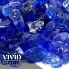 ONE STOP OUTDOOR VIVID Heat - Vibrant Luster "Ocean Blue" 1/4" Rough Crushed Style, (Price By The Pound) - Tempered Fire Glass Rock For Fireplace And Fire Pit
