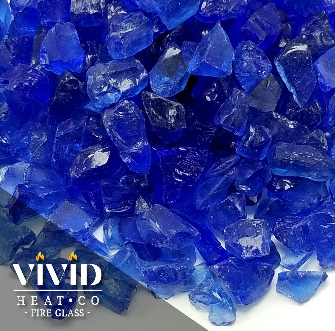 ONE STOP OUTDOOR VIVID Heat - Vibrant Luster "Ocean Blue" 1/2" - 3/4" Large Rough Gem Size, (Price By The Pound) - Tempered Fire Glass Rock For Fireplace And Fire Pit 2 ONE STOP OUTDOOR VIVID Heat - Vibrant Luster "Ocean Blue" 1/2" - 3/4" Large Rough Gem Size, (Price By The Pound) - Tempered Fire Glass Rock For Fireplace And Fire Pit