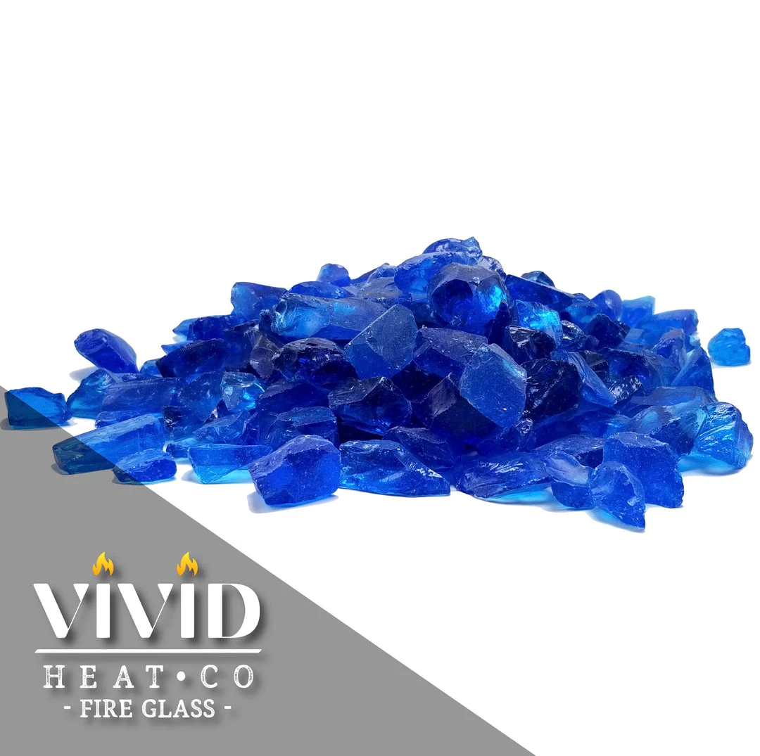ONE STOP OUTDOOR VIVID Heat - Turquoise Blue 1/2" - 3/4" Large Crushed Fire Glass For Fireplace & Fire Pit 4 ONE STOP OUTDOOR VIVID Heat - Turquoise Blue 1/2" - 3/4" Large Crushed Fire Glass For Fireplace & Fire Pit