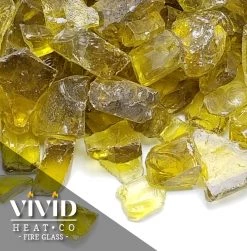 ONE STOP OUTDOOR VIVID Heat - Ember Yellow 1/2" - 3/4" Large Crushed Fire Glass For Fireplace & Fire Pit 10 ONE STOP OUTDOOR VIVID Heat - Ember Yellow 1/2