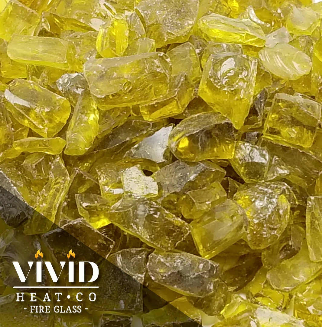 ONE STOP OUTDOOR VIVID Heat - Ember Yellow 1/2" - 3/4" Large Crushed Fire Glass For Fireplace & Fire Pit 4 ONE STOP OUTDOOR VIVID Heat - Ember Yellow 1/2" - 3/4" Large Crushed Fire Glass For Fireplace & Fire Pit