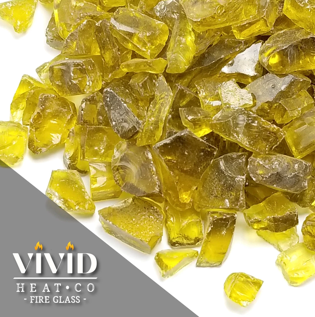 ONE STOP OUTDOOR VIVID Heat - Ember Yellow 1/2" - 3/4" Large Crushed Fire Glass For Fireplace & Fire Pit 6 ONE STOP OUTDOOR VIVID Heat - Ember Yellow 1/2" - 3/4" Large Crushed Fire Glass For Fireplace & Fire Pit
